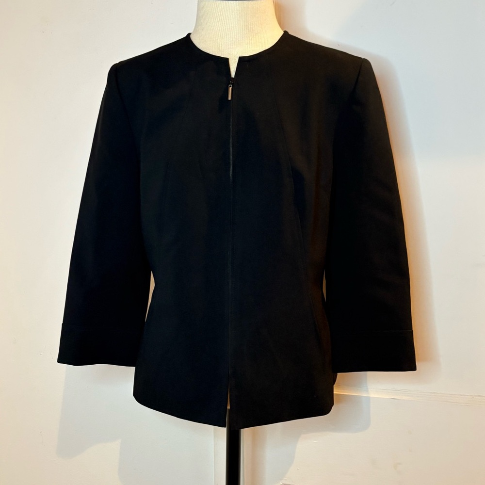Vintage Kasper ASL black zip blazer